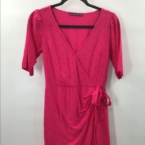 Abercrombie & Fitch Polka Dot Faux Wrap Dress